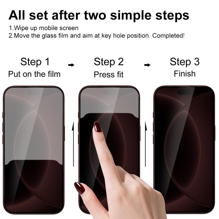 XDcase 5 PCS/Pack Silk-Printed 360 Anti-Spy Tempered Glass Screen Protector, For iPhone 18 Pro, For iPhone 18 Pro Max