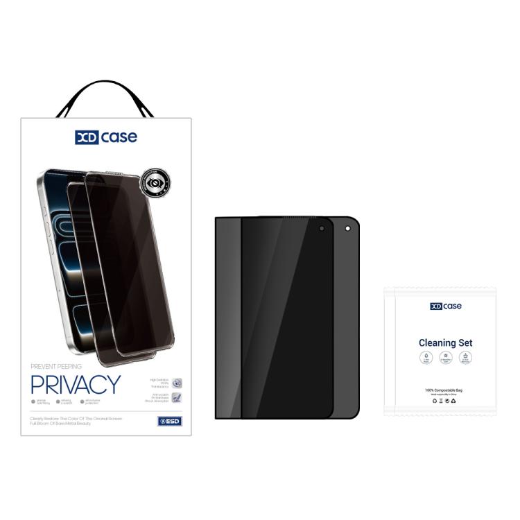 XDcase 2 PCS/Pack Silk-Printed 180 Anti-Spy Tempered Glass Screen Protector, For iPhone Duo Outer Screen, For iPhone 18 Pro, For iPhone 18 Pro Max