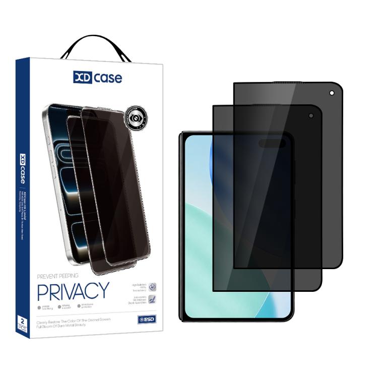 XDcase 2 PCS/Pack Silk-Printed 180 Anti-Spy Tempered Glass Screen Protector, For iPhone Duo Outer Screen, For iPhone 18 Pro, For iPhone 18 Pro Max