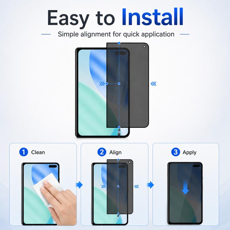 XDcase 5 PCS/Pack Silk-Printed 180 Anti-Spy Tempered Glass Screen Protector, For iPhone Duo Outer Screen, For iPhone 18 Pro, For iPhone 18 Pro Max