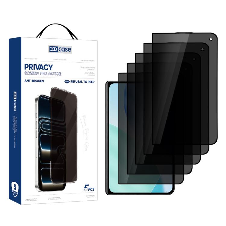 XDcase 5 PCS/Pack Silk-Printed 180 Anti-Spy Tempered Glass Screen Protector, For iPhone Duo Outer Screen, For iPhone 18 Pro, For iPhone 18 Pro Max