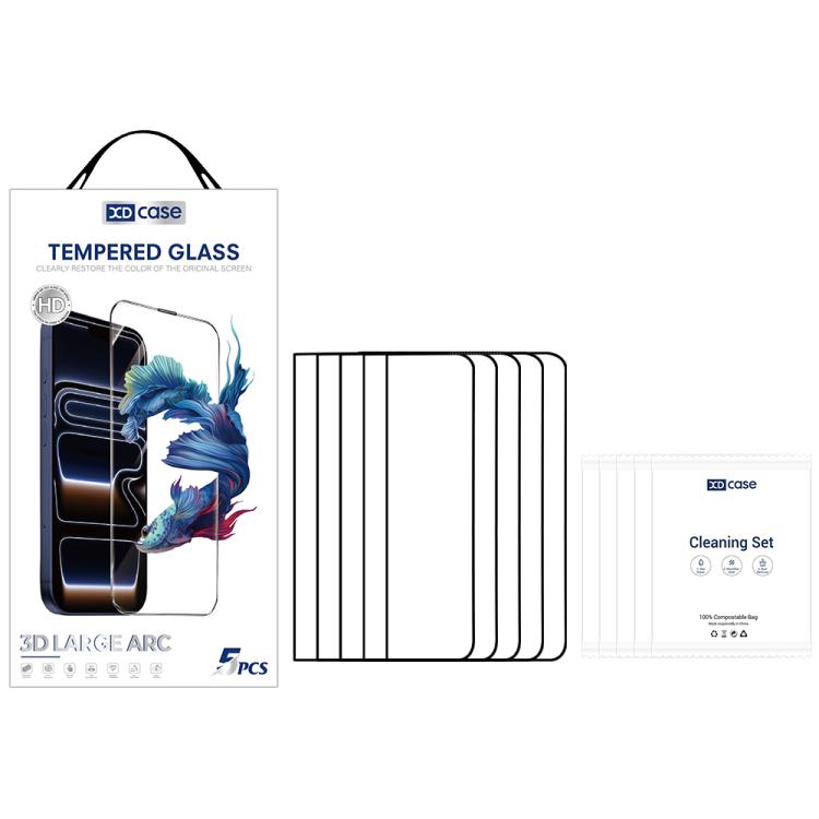 XDcase 5 PCS/Pack Silk-Printed HD Tempered Glass Film, For iPhone Duo Outer Screen, For iPhone 18 Pro, For iPhone 18 Pro Max
