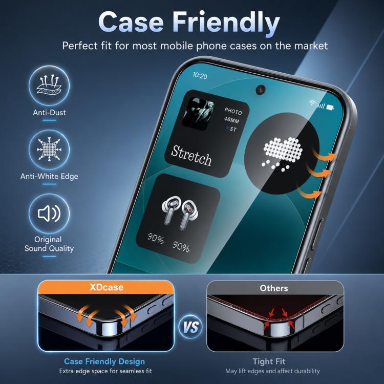 XDcase 2 PCS/Pack Silk-Printed HD Tempered Glass Film, For Nothing Phone 4a Pro, For Nothing Phone 4a