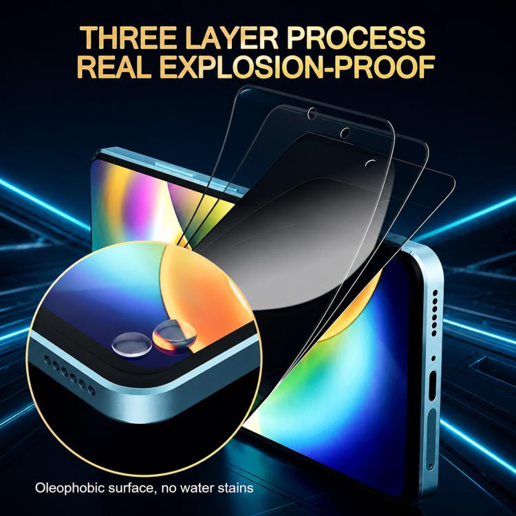XDcase 2 PCS/Pack Silk-Printed Anti-Spy Tempered Glass Screen Protector Support Fingerprint Unlock, For vivo iQOO 13