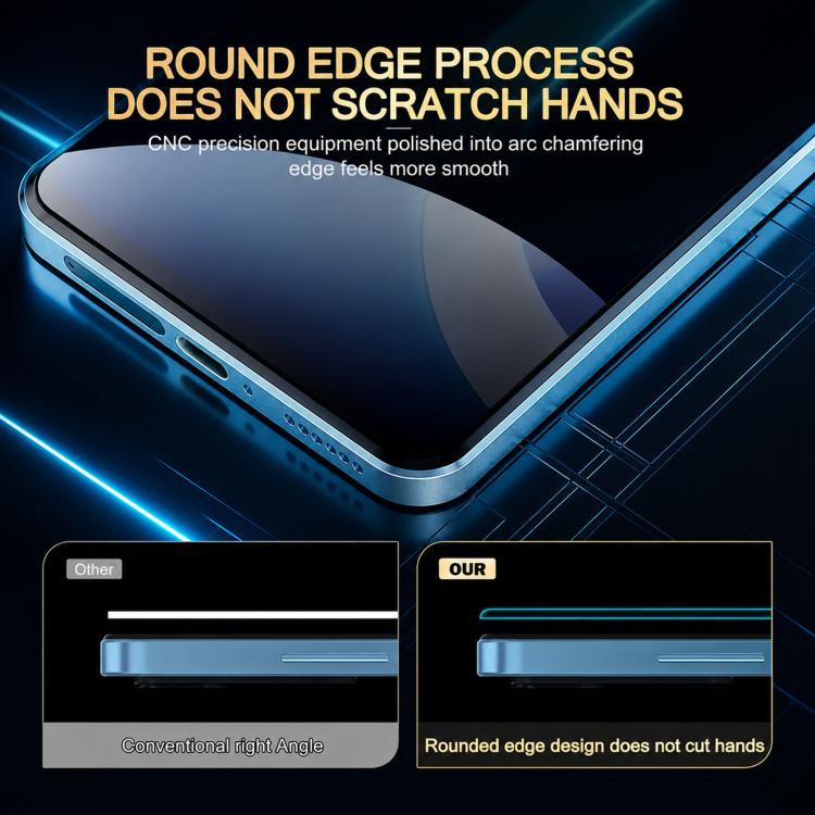 XDcase 2 PCS/Pack Silk-Printed Anti-Spy Tempered Glass Screen Protector Support Fingerprint Unlock, For vivo iQOO 13