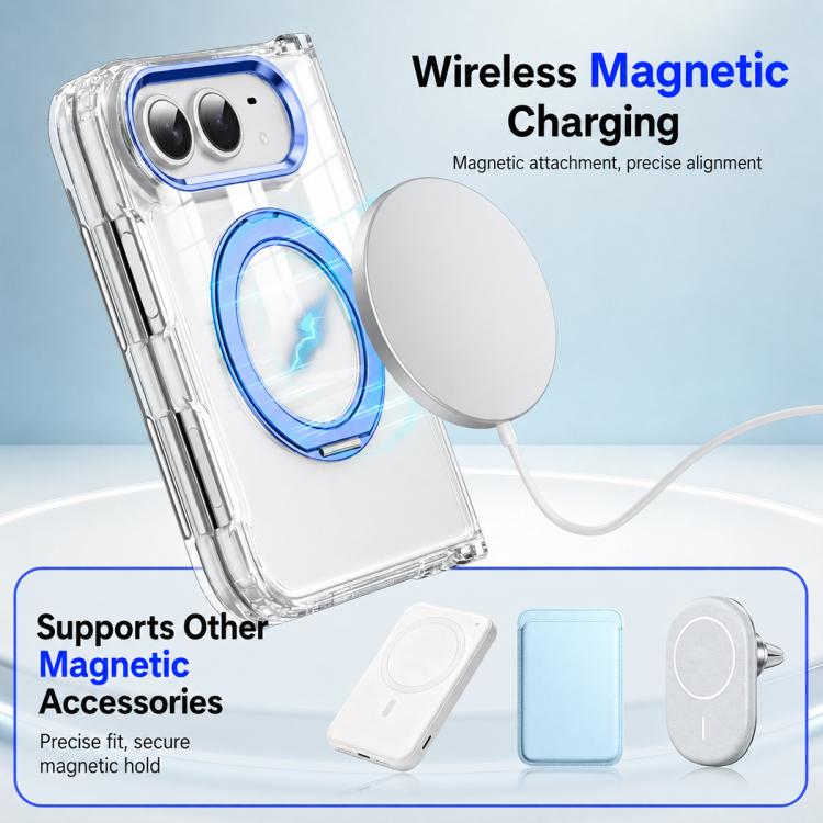XDcase Transparent Acrylic Magnetic Rotating Holder Phone Case, For iPhone Duo