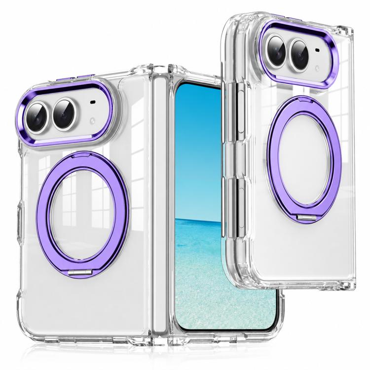 XDcase Transparent Acrylic Magnetic Rotating Holder Phone Case, For iPhone Duo