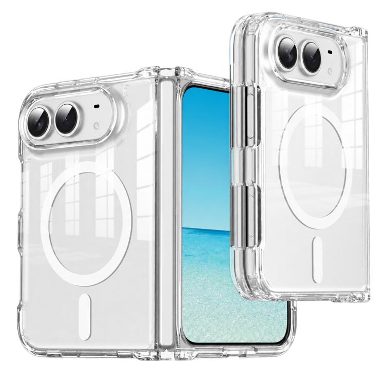 Crystal Acrylic Magnetic Integrated Hinge Phone Case, For iPhone Duo