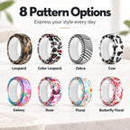 XDcase 4 PCS/Pack Printed Silicone Case for Oura Ring 4 / Gen3 / Galaxy Ring / Ultrahuman Ring AIR, S 5-9, M 10-15