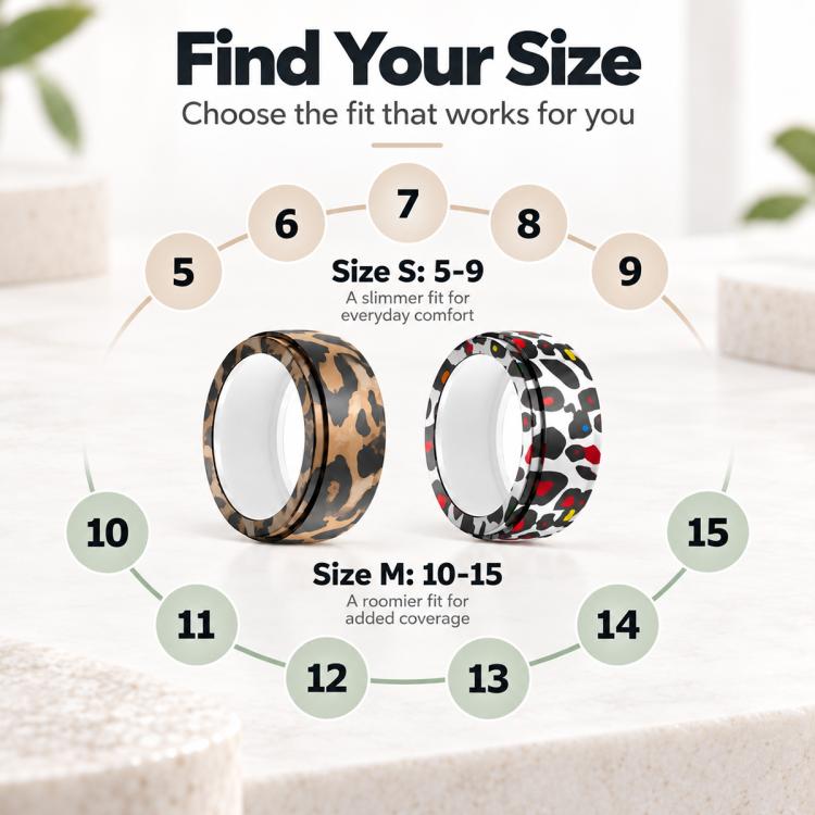 XDcase 4 PCS/Pack Printed Silicone Case for Oura Ring 4 / Gen3 / Galaxy Ring / Ultrahuman Ring AIR, S 5-9, M 10-15