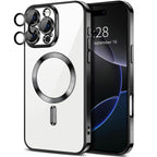 XDcase Electroplated TPU Magnetic Phone Case with Lens Film, For iPhone 16 Pro Max, For iPhone 16 Pro, For iPhone 16, For iPhone 15 Pro Max, For iPhone 15 Pro