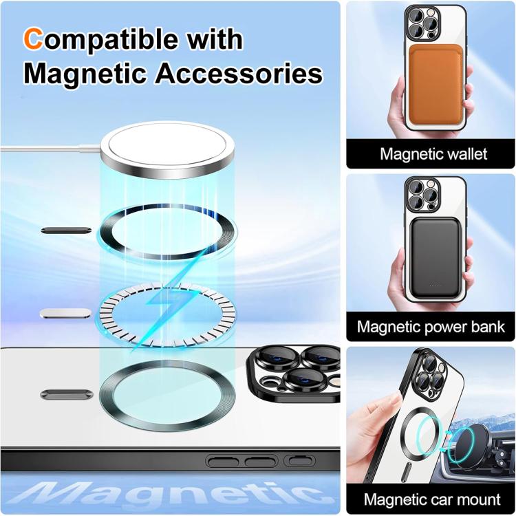 XDcase Electroplated TPU Magnetic Phone Case with Lens Film, For iPhone 16 Pro Max, For iPhone 16 Pro, For iPhone 16, For iPhone 15 Pro Max, For iPhone 15 Pro
