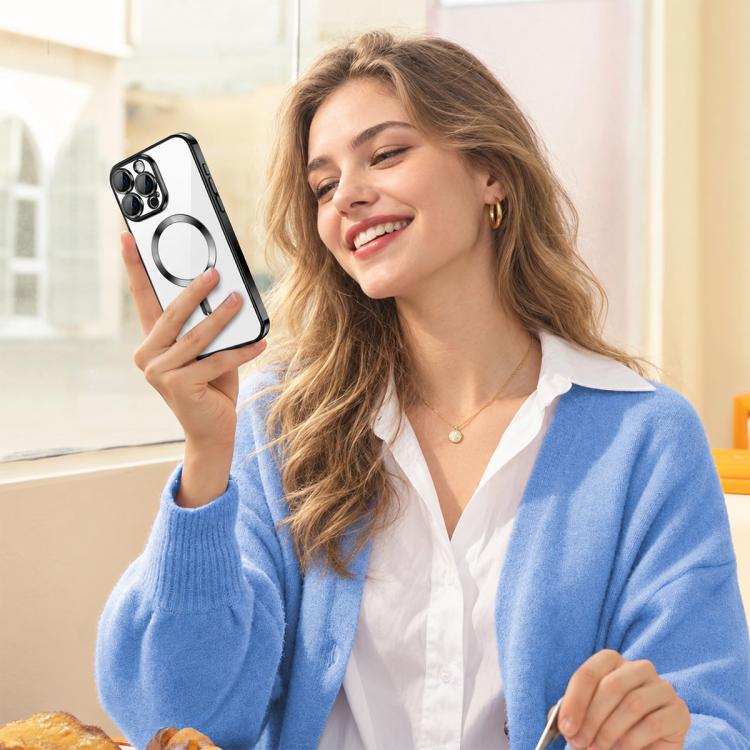 XDcase Electroplated TPU Magnetic Phone Case with Lens Film, For iPhone 16 Pro Max, For iPhone 16 Pro, For iPhone 16, For iPhone 15 Pro Max, For iPhone 15 Pro