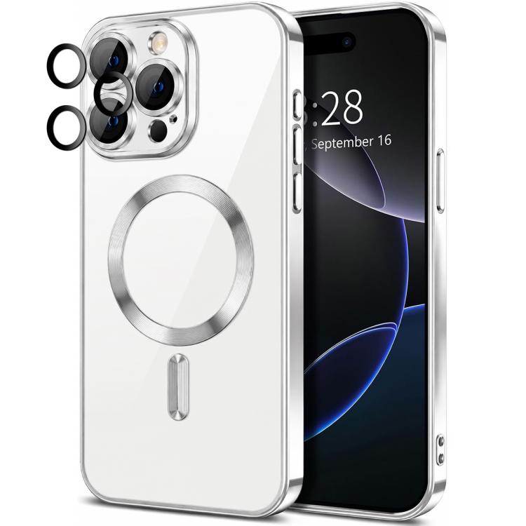 XDcase Electroplated TPU Magnetic Phone Case with Lens Film, For iPhone 16 Pro Max, For iPhone 16 Pro, For iPhone 16, For iPhone 15 Pro Max, For iPhone 15 Pro