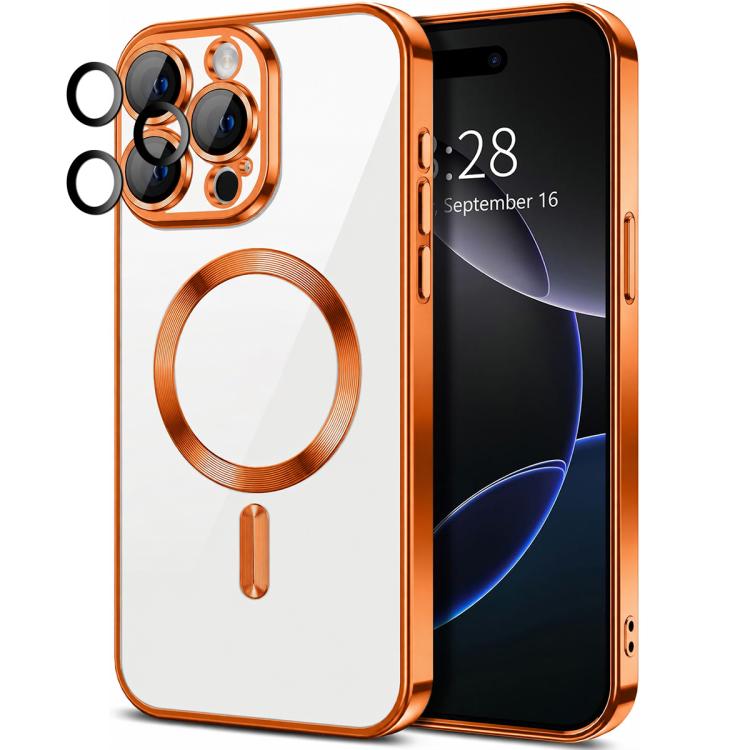 XDcase Electroplated TPU Magnetic Phone Case with Lens Film, For iPhone 16 Pro Max, For iPhone 16 Pro, For iPhone 16, For iPhone 15 Pro Max, For iPhone 15 Pro