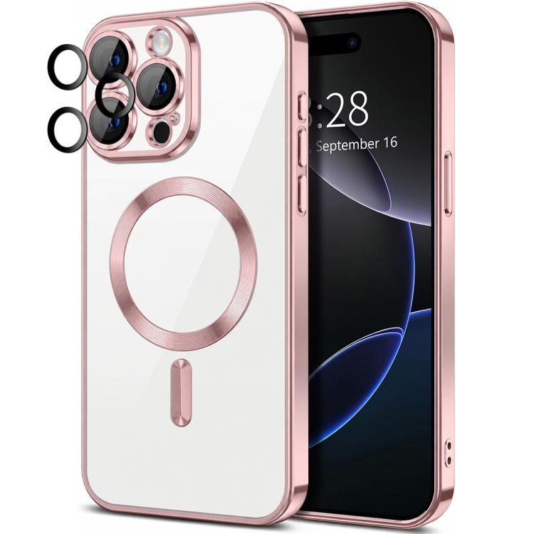 XDcase Electroplated TPU Magnetic Phone Case with Lens Film, For iPhone 16 Pro Max, For iPhone 16 Pro, For iPhone 16, For iPhone 15 Pro Max, For iPhone 15 Pro