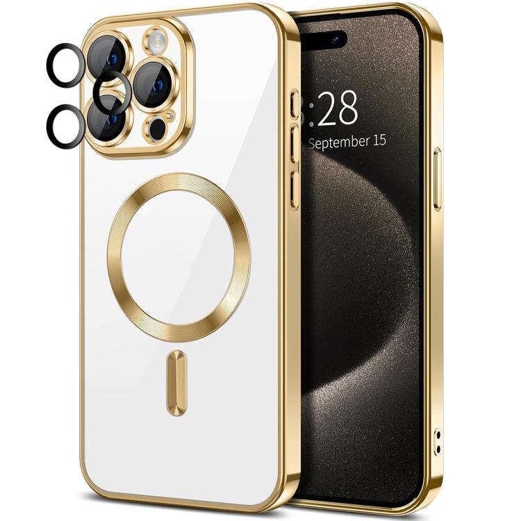 XDcase Electroplated TPU Magnetic Phone Case with Lens Film, For iPhone 16 Pro Max, For iPhone 16 Pro, For iPhone 16, For iPhone 15 Pro Max, For iPhone 15 Pro
