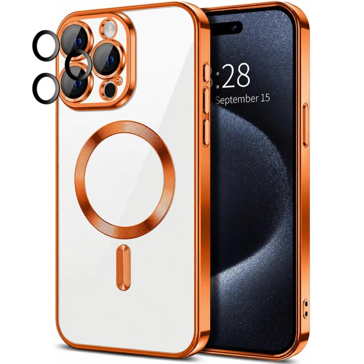 XDcase Electroplated TPU Magnetic Phone Case with Lens Film, For iPhone 16 Pro Max, For iPhone 16 Pro, For iPhone 16, For iPhone 15 Pro Max, For iPhone 15 Pro