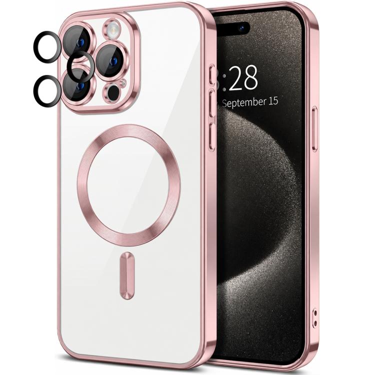 XDcase Electroplated TPU Magnetic Phone Case with Lens Film, For iPhone 16 Pro Max, For iPhone 16 Pro, For iPhone 16, For iPhone 15 Pro Max, For iPhone 15 Pro