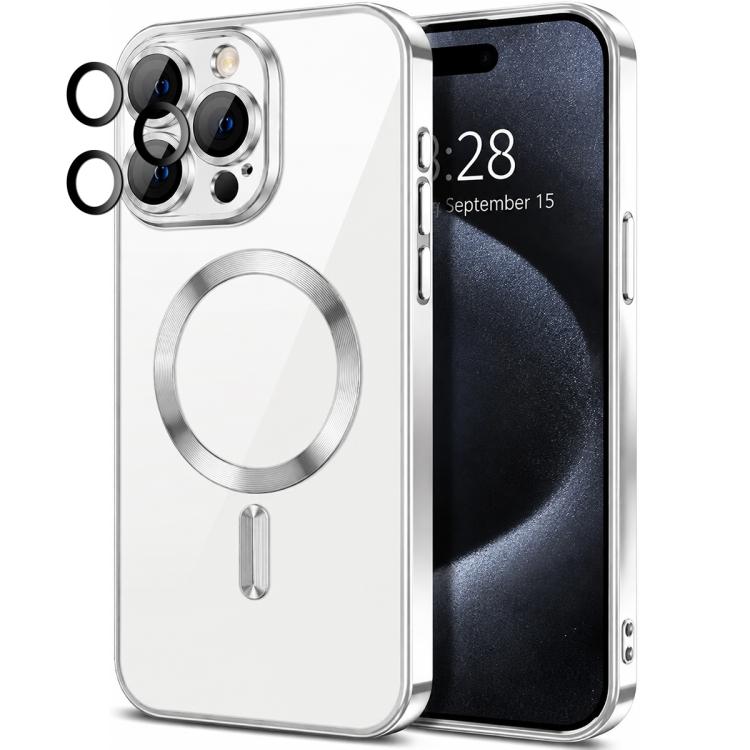 XDcase Electroplated TPU Magnetic Phone Case with Lens Film, For iPhone 16 Pro Max, For iPhone 16 Pro, For iPhone 16, For iPhone 15 Pro Max, For iPhone 15 Pro