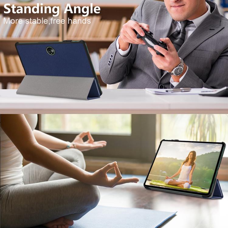 XDcase Fine-Grain PU Y-fold Holder Auto Sleep / Wake Smart Tablet Leather Case, For OPPO Pad SE / OnePlus Pad Lite 2025, For OnePlus Pad 2 / Pad Pro 2024, For OPPO Pad Air2 / OnePlus Pad Go, For OPPO Pad 2 / OnePlus Pad