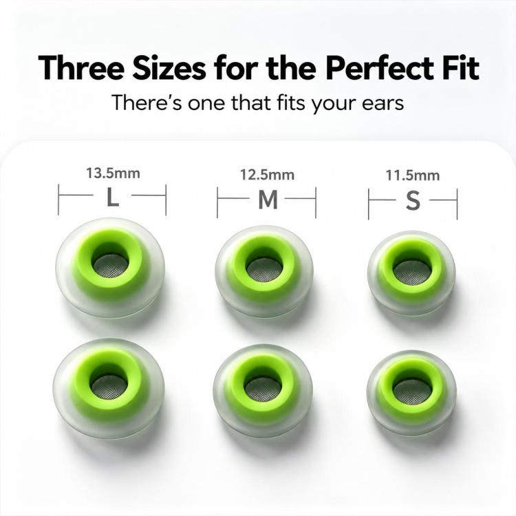 XDcase 3 Pairs Liquid Silicone Memory Foam Ear Tips Kit, S/M/L Size, Cleaning Brush Color Random, For AirPods Pro 3