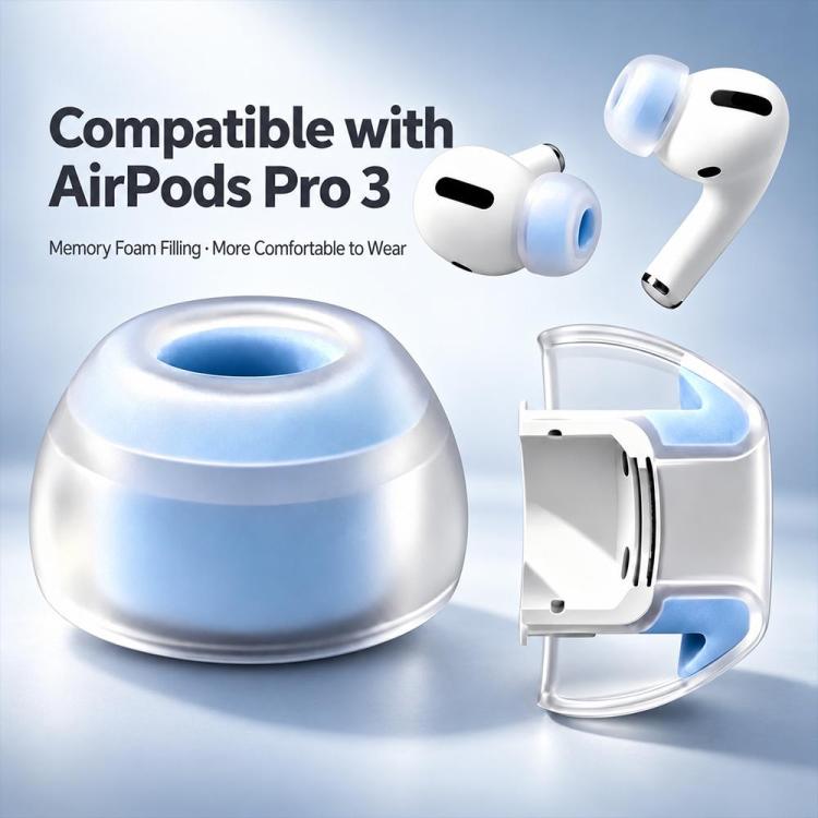 XDcase 5 Pairs Liquid Silicone Memory Foam Ear Tips Kit, XXS/XS/S/M/L Size, Cleaning Brush Color Random, For AirPods Pro 3
