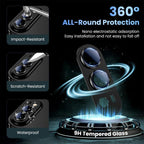 XDcase Frosted Armor Metal + Tempered Glass Camera Lens Film, For iPhone Duo
