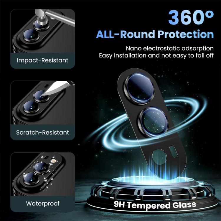 XDcase Frosted Armor Metal + Tempered Glass Camera Lens Film, For iPhone Duo