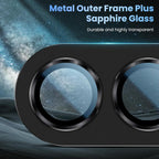 XDcase Frosted Armor Metal + Tempered Glass Camera Lens Film, For iPhone Duo