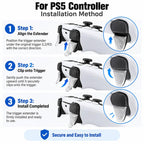 XDcase 12-in-1 Set For PS5 Controller L2/R2 Triggers Extenders & Anti-slip Thumb Grips