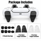 XDcase 12-in-1 Set For PS5 Controller L2/R2 Triggers Extenders & Anti-slip Thumb Grips
