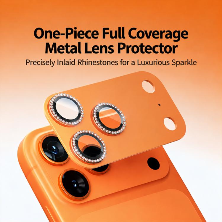 XDcase Bling Frosted Armor Metal + Tempered Glass Camera Lens Protector, For iPhone 17 Pro Max, For iPhone 17 Pro