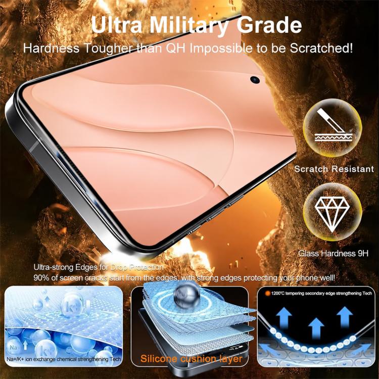XDcase 2 PCS/Pack Silk-Printed HD Tempered Glass Film Support Fingerprint Unlock, For OPPO Find X10 Pro Max
