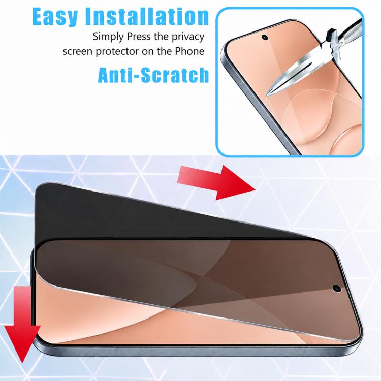 XDcase 2 PCS/Pack Silk-Printed Anti-Spy Tempered Glass Screen Protector Support Fingerprint Unlock, For OPPO Find X10 Pro Max