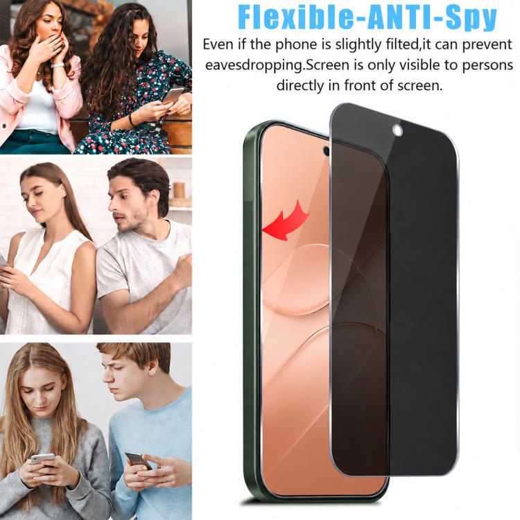 XDcase 2 PCS/Pack Silk-Printed Anti-Spy Tempered Glass Screen Protector Support Fingerprint Unlock, For OPPO Find X10 Pro Max