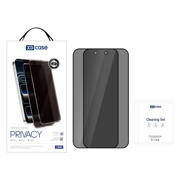 XDcase 2 PCS/Pack Silk-Printed Anti-Spy Tempered Glass Screen Protector Support Fingerprint Unlock, For OPPO Find X10 Pro Max