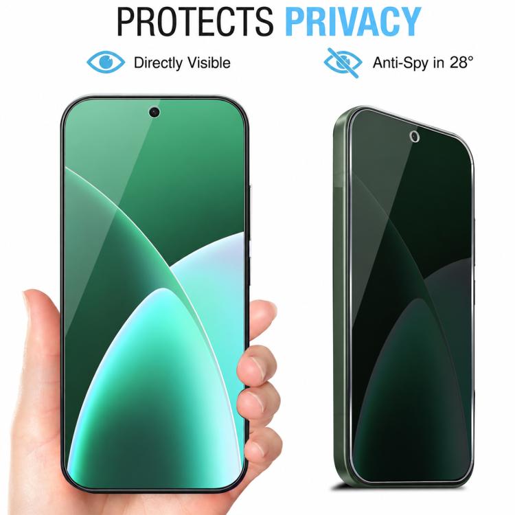 XDcase 2 PCS/Pack Silk-Printed Anti-Spy Tempered Glass Screen Protector Support Fingerprint Unlock, For Xiaomi 18 Pro Max 5G, For Xiaomi 18 Pro 5G