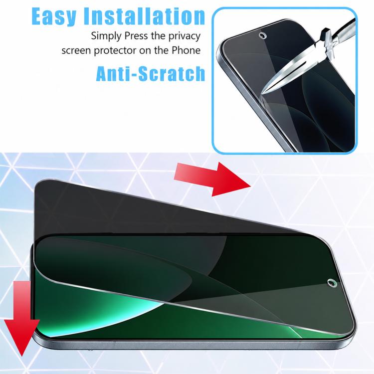 XDcase 2 PCS/Pack Silk-Printed Anti-Spy Tempered Glass Screen Protector Support Fingerprint Unlock, For Xiaomi 18 Pro Max 5G, For Xiaomi 18 Pro 5G