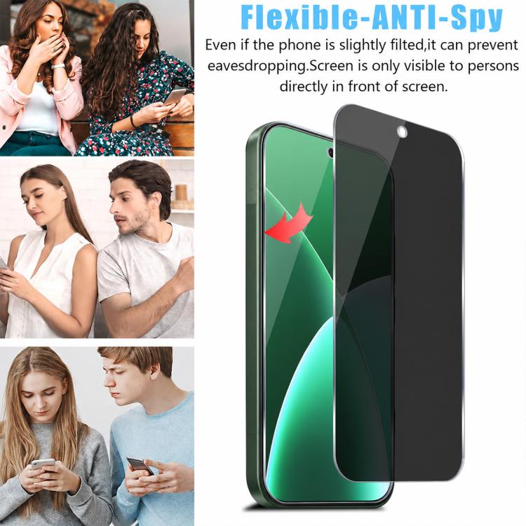 XDcase 2 PCS/Pack Silk-Printed Anti-Spy Tempered Glass Screen Protector Support Fingerprint Unlock, For Xiaomi 18 Pro Max 5G, For Xiaomi 18 Pro 5G