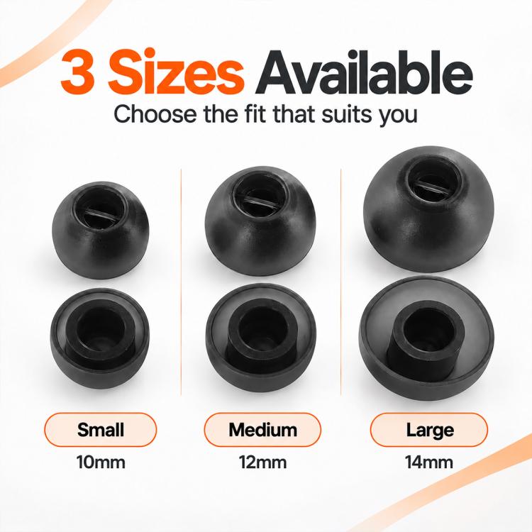XDcase 3 Pairs Replacement Silicone Ear Tips Kit, S/M/L Size, Cleaning Brush Color Random, For Bowers & Wilkins Pi8 / Pi7 S2