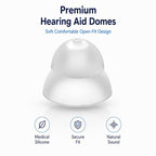 XDcase 10 Pairs Double Layer RIC and Open-Fit Power Domes Kit with Cleaning Tools & Carry Case, M Size, M Size Open-Fit