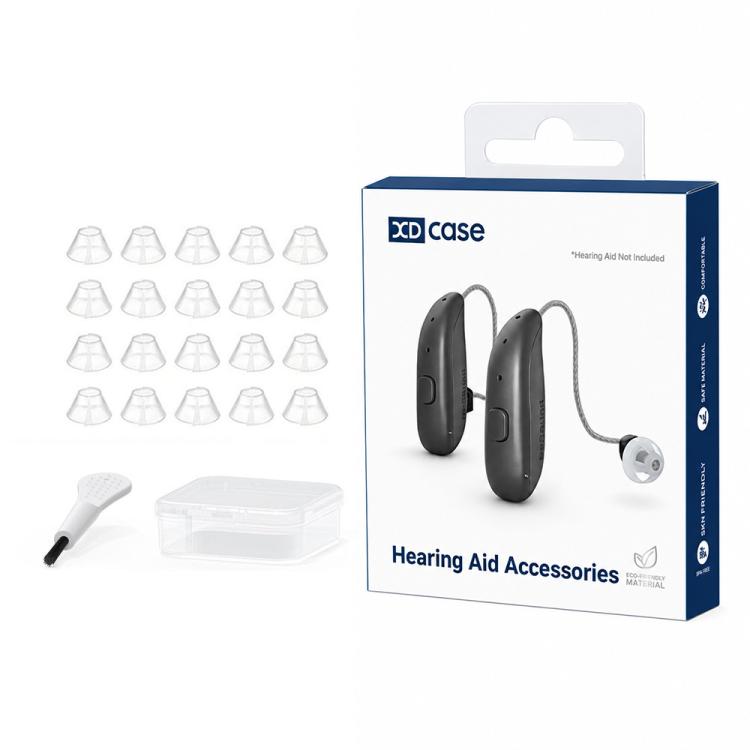 XDcase 10 Pairs Tulip Design Semi-open RIC Hearing Aid Domes Kit, L Size, For Phonak Hearing Aid, L Size Tulip Design