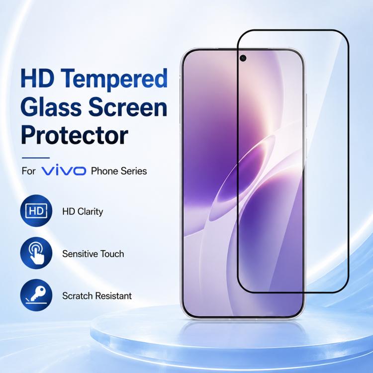 XDcase 2 PCS/Pack Silk-Printed HD Tempered Glass Film, For vivo V80 5G, For vivo V80 Lite 5G Global