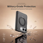 XDcase Frosted Rotating Holder Magnetic Phone Case with Hinge Guard, For iPhone Duo