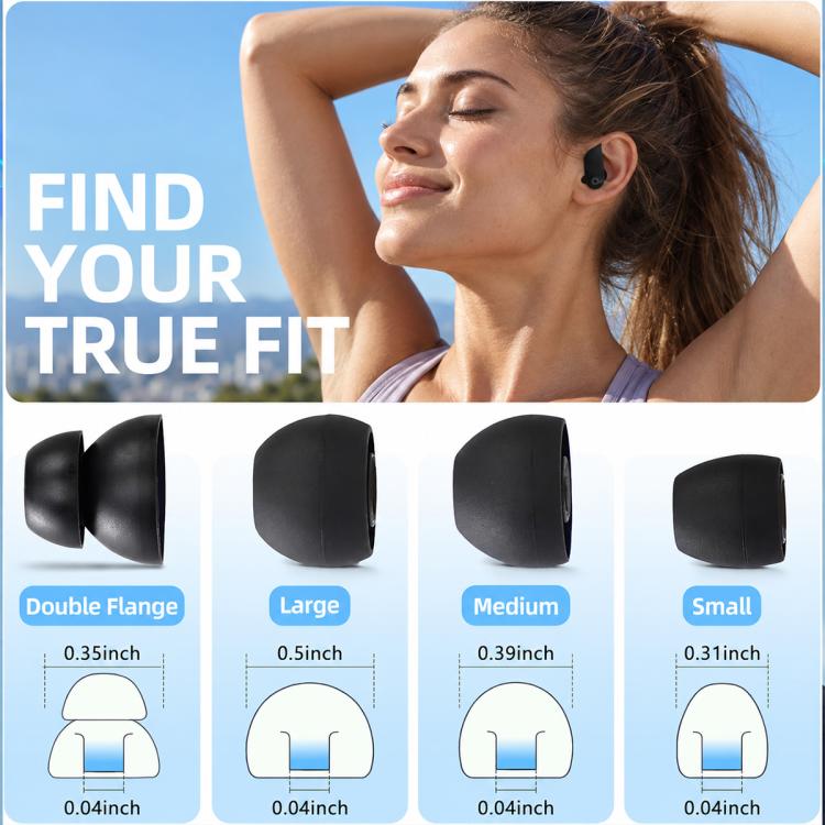 XDcase 8 Pairs/Pack Silicone Ear Tips Kit, Size S/M/L/Double Flange, Cleaning Brush Color Random, For Beats Powerbeats Pro
