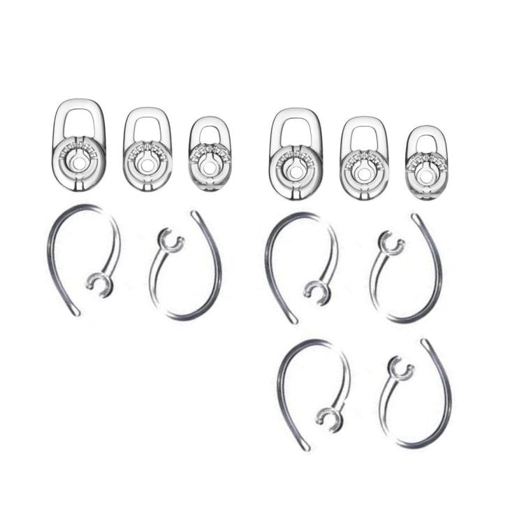 XDcase 12 PCS/Pack Silicone Ear Tips & Ear Hooks Kit, S/M/L Size, Cleaning Brush Color Random, S/M/L Size