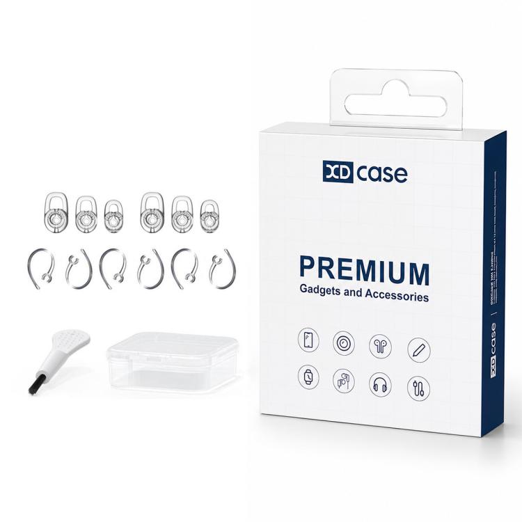 XDcase 12 PCS/Pack Silicone Ear Tips & Ear Hooks Kit, S/M/L Size, Cleaning Brush Color Random, S/M/L Size