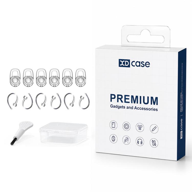 XDcase 12 PCS/Pack Silicone Ear Tips & Ear Hooks Kit, M Size, Cleaning Brush Color Random, M Size