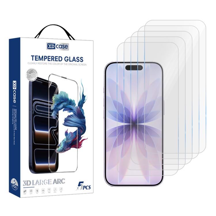 XDcase 5 PCS/Pack High Alumina Tempered Glass Screen Protector, For iPhone Duo Outer Screen, For iPhone 18 Pro / 17 Pro, For iPhone 18 Pro Max/17Pro Max, For iPhone 17e/16e/14/13/13 Pro, For iPhone 17 / 16 Pro, For iPhone Air, For iPhone 16 Pro Max    ...